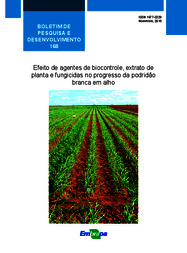 Thumbnail de Efeito de agentes de biocontrole, extrato de planta e fungicidas no progresso da podridão branca em alho.