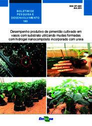 Thumbnail de Desempenho produtivo de pimentão cultivado em vasos com substrato utilizando mudas formadas com hidrogel nanocompósito incorporado com ureia.