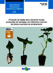 Thumbnail de Produção de batata-doce utilizando mudas produzidas em bandejas com diferentes volumes de célula e períodos de enraizamento.