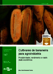 Thumbnail de Cultivares de bananeira para agroindústria: produtividade, rendimento e viabilidade econômica.