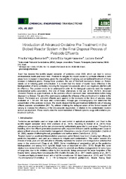 Thumbnail de Introduction of advanced oxidative pre-treatment in the biobed reactor system in the final disposal process of pesticide effluents.
