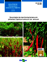 Thumbnail de Severidade da mancha bacteriana em pimentas Capsicum annuum var. annuum.