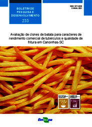 Thumbnail de Avaliação de clones de batata para caracteres de rendimento comercial de tubérculos e qualidade de fritura em Canoinhas-SC.
