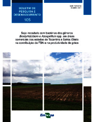 Thumbnail de Soja inoculada com bactérias dos gêneros Bradyrhizobium e Azospirillum spp. em áreas comerciais dos estados do Tocantins e Bahia: efeito na contribuição da FBN e na produtividade de grãos.
