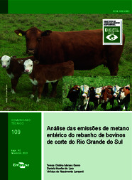 Thumbnail de Análise das emissões de metano entérico do rebanho de bovinos de corte do Rio Grande do Sul.