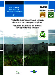 Thumbnail de Produção de carne com baixa emissão de carbono em pastagens tropicais: resultados de validação das diretrizes técnicas em fazenda comercial.