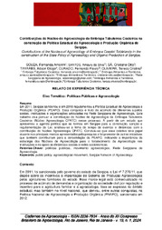 Thumbnail de Contribuições do Núcleo de Agroecologia da Embrapa Tabuleiros Costeiros na construção da Política Estadual de Agroecologia e Produção Orgânica de Sergipe.