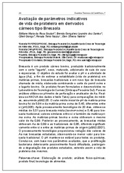 Thumbnail de Avaliação de parâmetros indicativos de vida de prateleira em derivados cárneos tipo Bresaola.