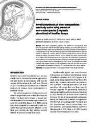 Thumbnail de Novel biosynthesis of silver nanoparticles catalically active using extract of non- native species (Eragrostis plana Nees) of Brazilian Pampa.