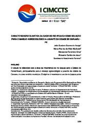 Thumbnail de Caracterização climática da bacia do rio Ipojuca como solução para o manejo agroecológico a jusante da cidade de Caruaru - PE.