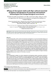Thumbnail de Efficacy of therapeutic baths with Piper callosum essential oil against monogeneans of Colossoma macropomum: hematological and histopathological assessments.