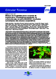 Thumbnail de Eficácia de fungicidas para o controle da mancha-alvo, Corynespora cassiicola, na cultura da soja, na safra 2024/2025: resultados sumarizados dos ensaios cooperativos.