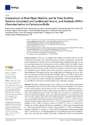 Thumbnail de Comparison of post-thaw motility and in vitro fertility between ejaculated and epididymal semen, and seminal cfDNA characterization in Pantaneiro bulls.