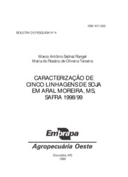 Thumbnail de Caracterização de cinco linhagens de soja em Aral Moreira, MS, safra 1998/99.