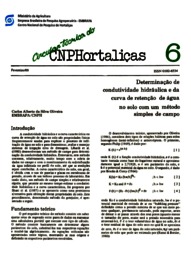Thumbnail de Determinação de condutividade hidráulica e da curva de retenção de água no solo com um método simples de campo.