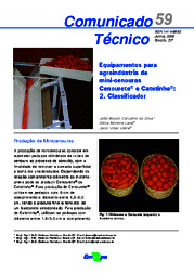 Thumbnail de Equipamentos para agroindústria de minicenouras Cenourete e Catetinho: classificadora.