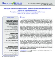 Thumbnail de Percepção dos riscos e benefícios dos alimentos geneticamente modificados: efeitos na intenção de compra.