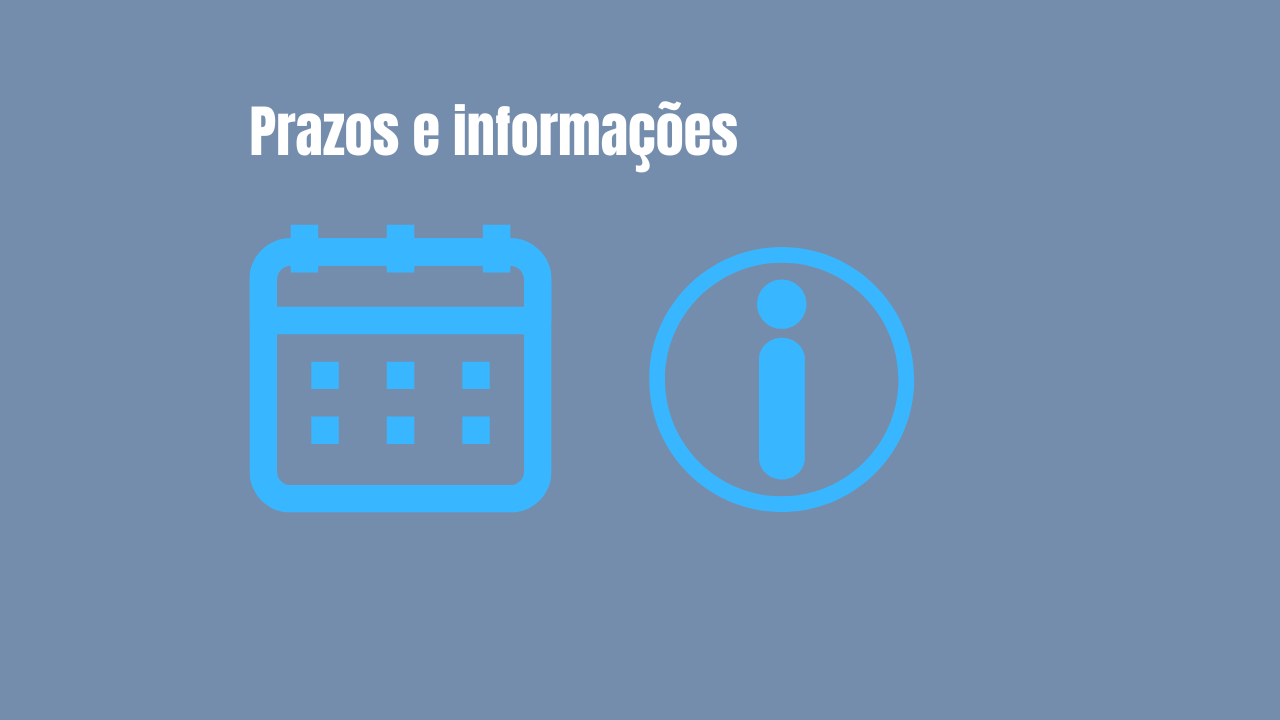 Prazos e informações